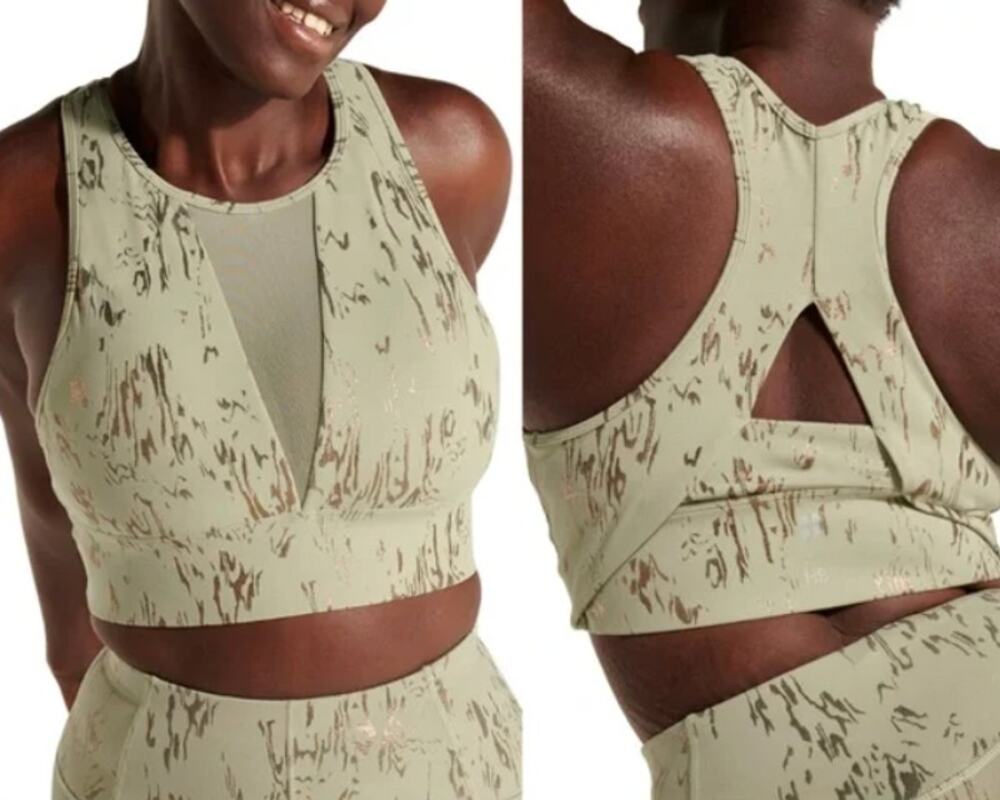 Sweaty Betty x Halle Berry Athena Sport Bra in Green Cambium Small